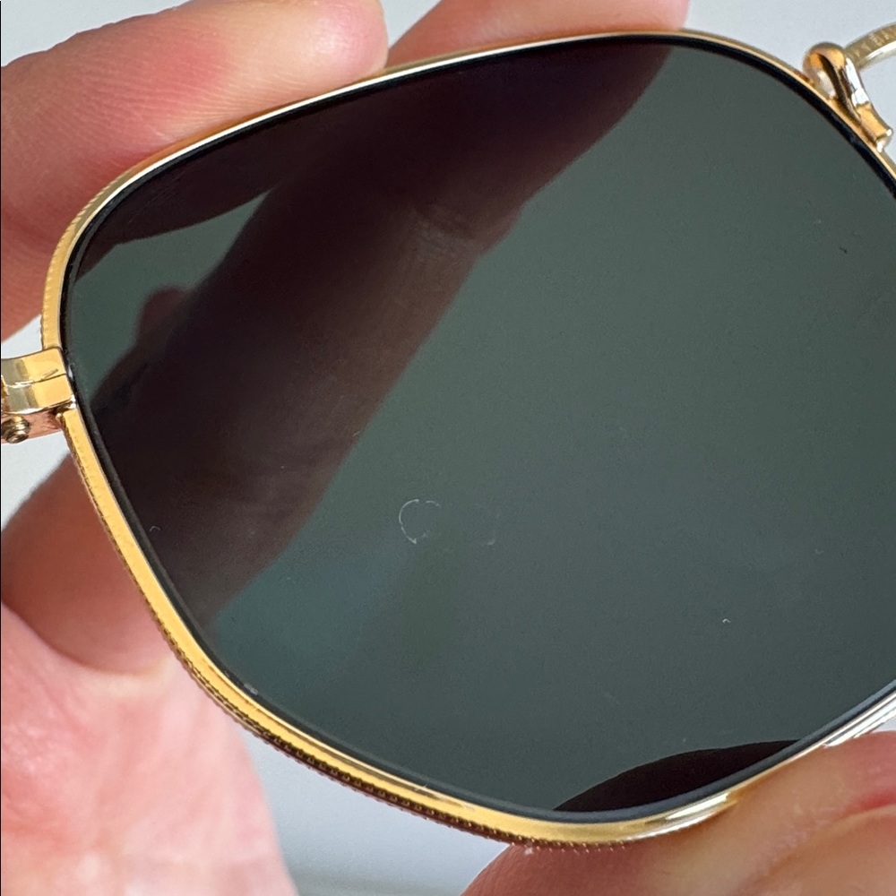 Ray-Ban Polarized Hexagonal Sunglasses in Gold and Green - Picture 12 of 12